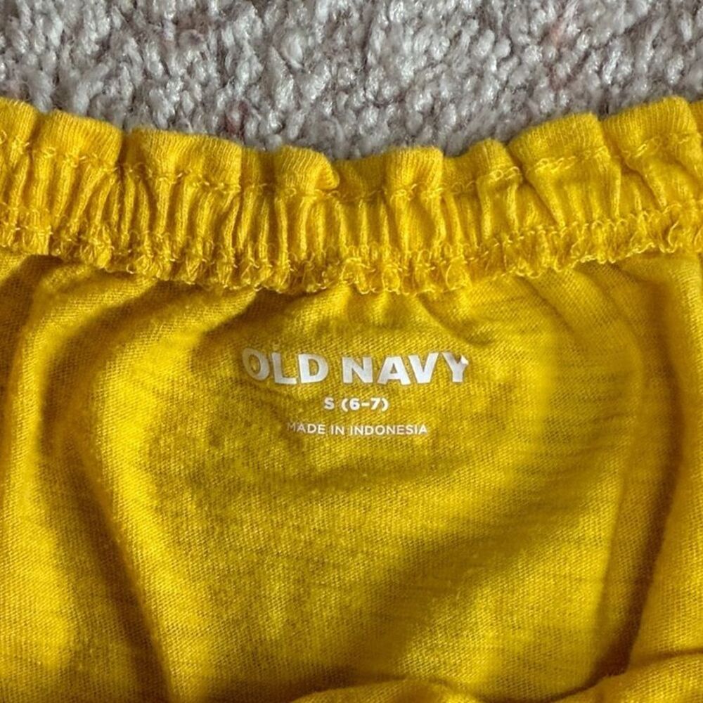 Old Navy Girls S 6-7 Yellow Jumper Romper Ruffle Sleeve Summer Play Outfit - Picture 2 of 3